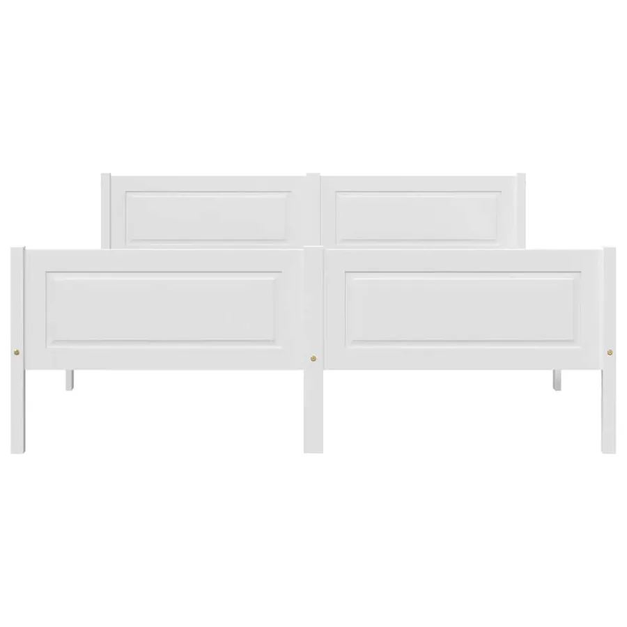 Cadre de lit sans matelas bois massif de pin blanc 140x200 cm - 3