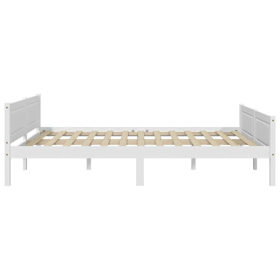 Cadre de lit sans matelas bois massif de pin blanc 140x200 cm - 4