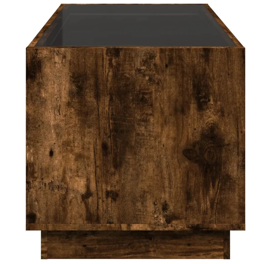 Table basse avec LED infini chêne fumé 70x50x50 cm - 7