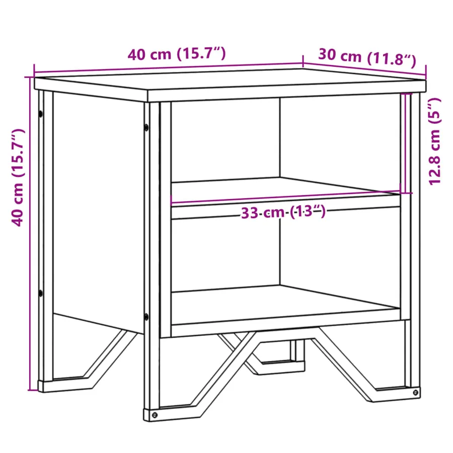 Tables de chevet 2pcs chêne sonoma 40x30x40cm bois d'ingénierie - 10