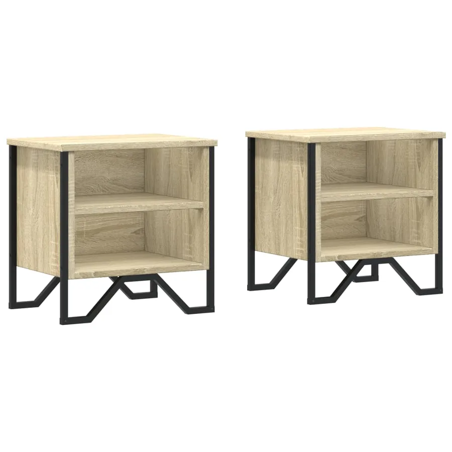 Tables de chevet 2pcs chêne sonoma 40x30x40cm bois d'ingénierie - 2