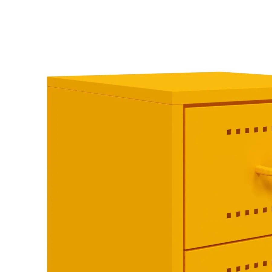 Tables de chevet 2 pcs jaune moutarde 36x39x60,5 cm acier - 10