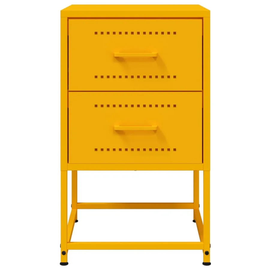 Tables de chevet 2 pcs jaune moutarde 36x39x60,5 cm acier - 6