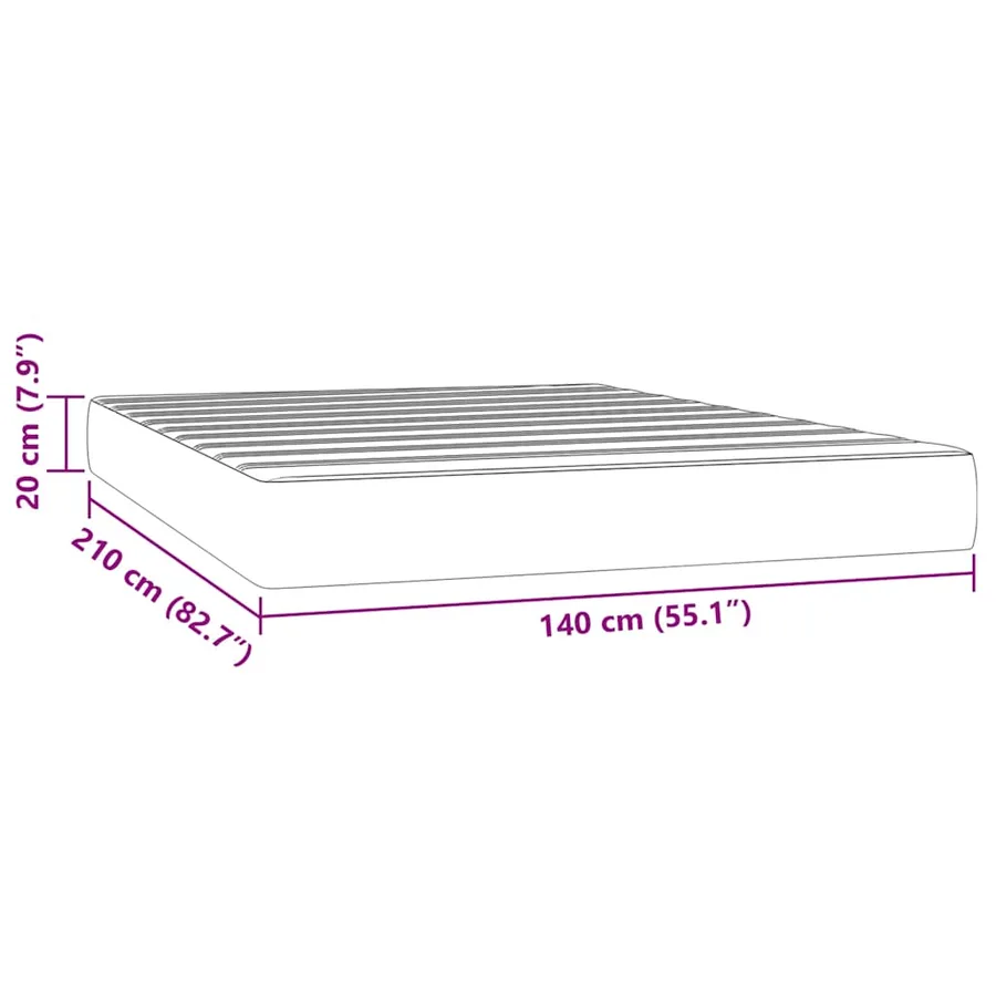 Matelas à ressorts ensachés 140 x 210 cm Rose - 7