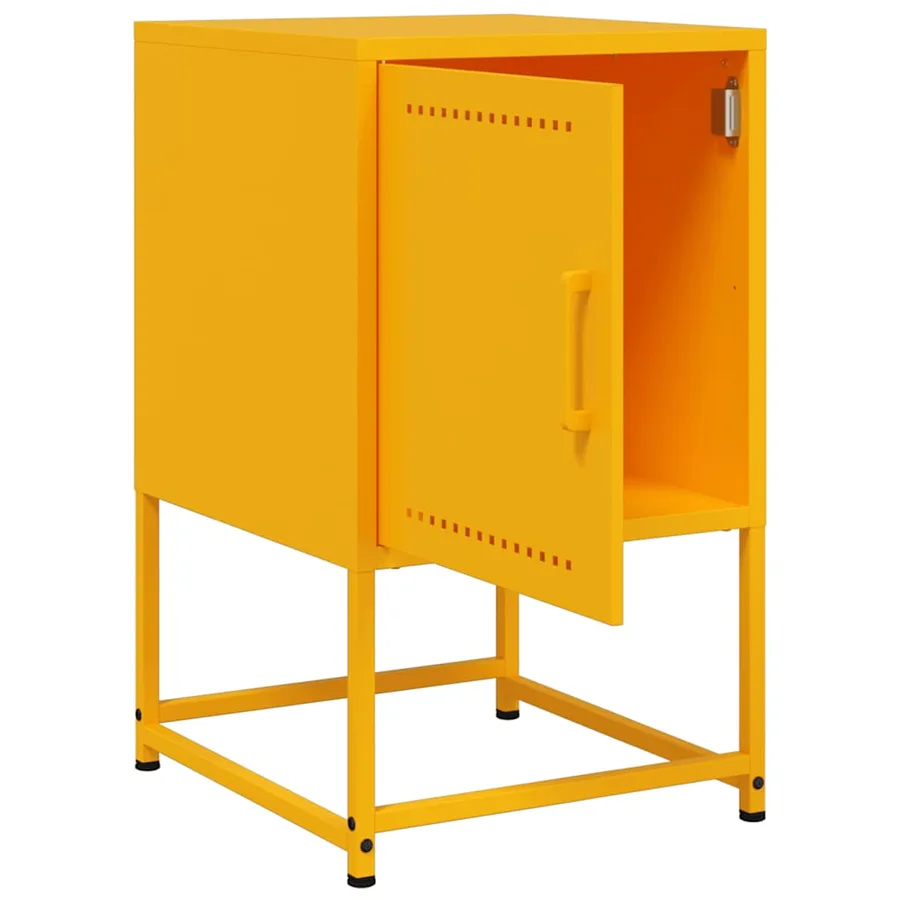 Table de chevet jaune moutarde 36x39x60,5 cm acier - 10