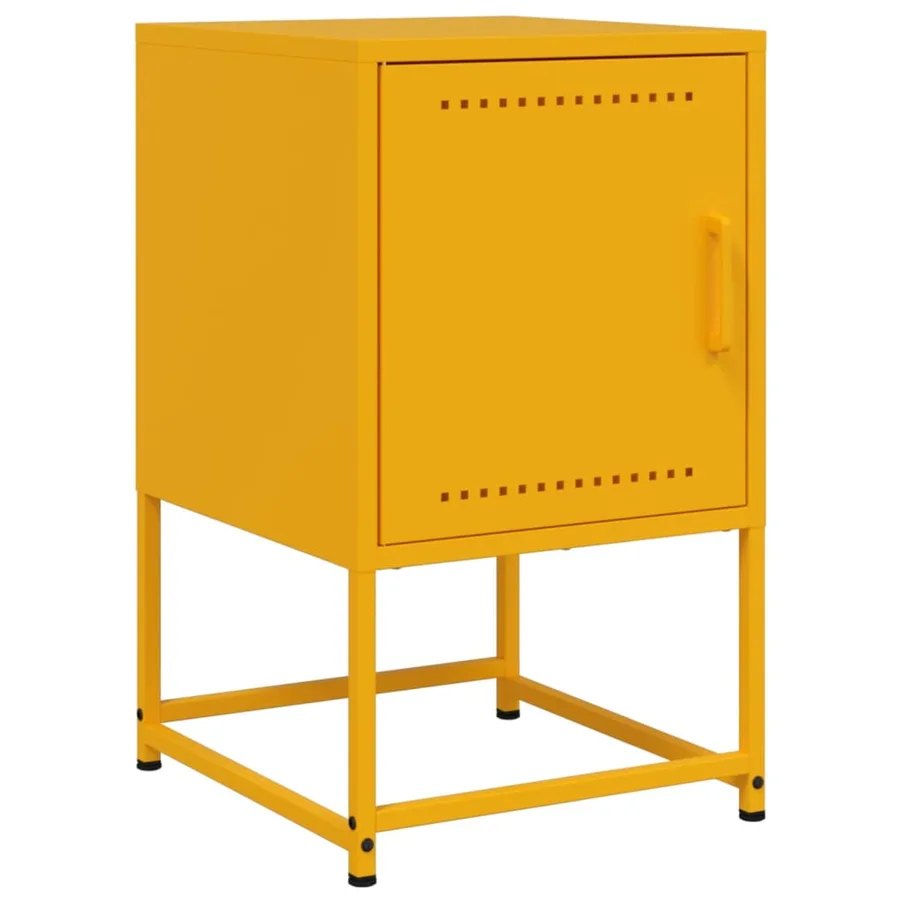 Table de chevet jaune moutarde 36x39x60,5 cm acier - 2