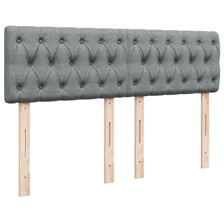 Sommier à lattes de lit avec matelas Gris clair 140x190cm Tissu - 12