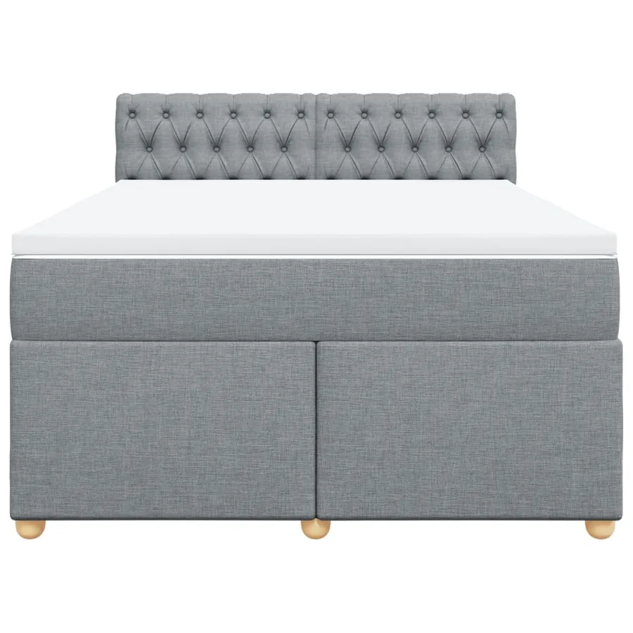 Sommier à lattes de lit avec matelas Gris clair 140x190cm Tissu - 6