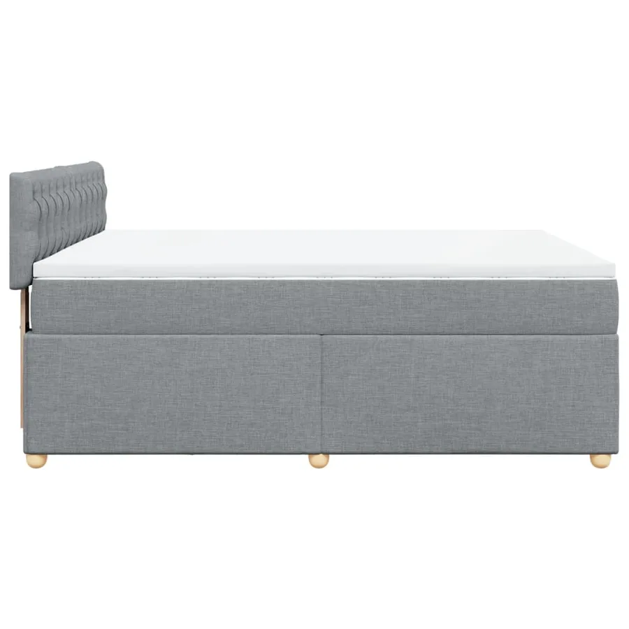 Sommier à lattes de lit avec matelas Gris clair 140x190cm Tissu - 7