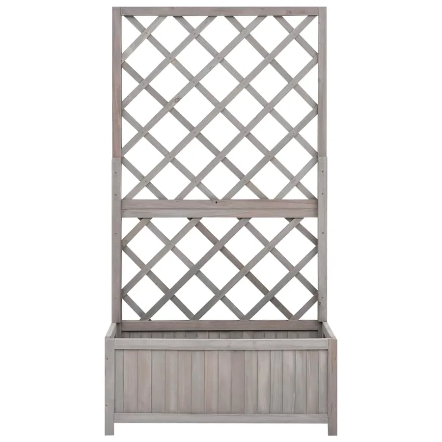 Jardinière à treillis de jardin Gris 70x30x135 cm Bois de sapin - 2