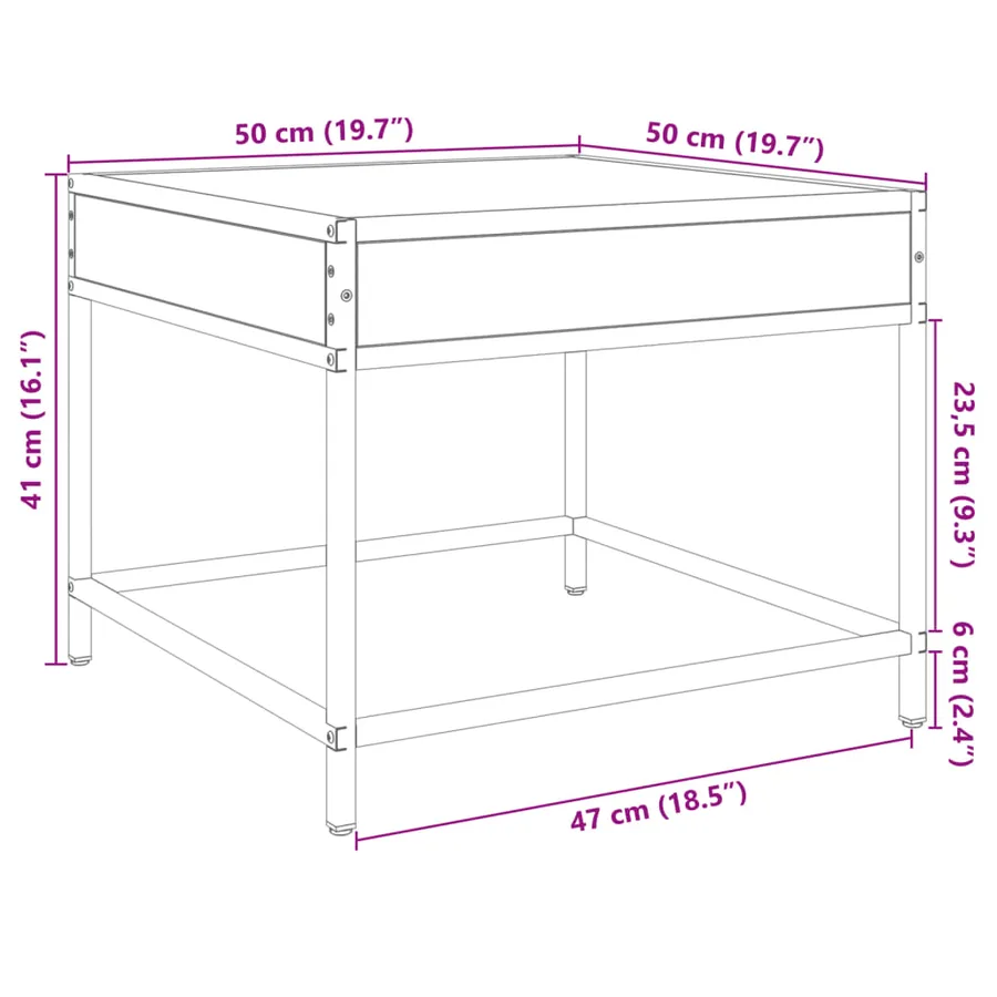 Table basse avec LED Infinity chêne marron 50x50x41 cm - 13
