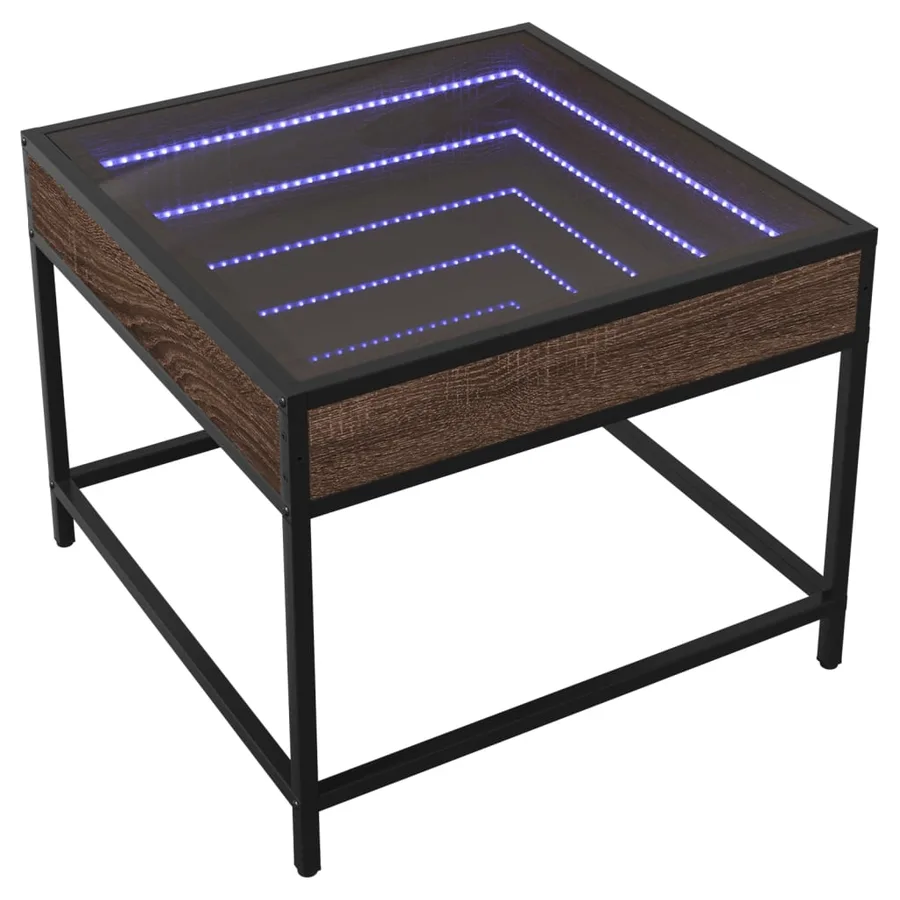 Table basse avec LED Infinity chêne marron 50x50x41 cm - 3
