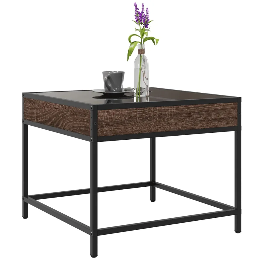 Table basse avec LED Infinity chêne marron 50x50x41 cm - 5