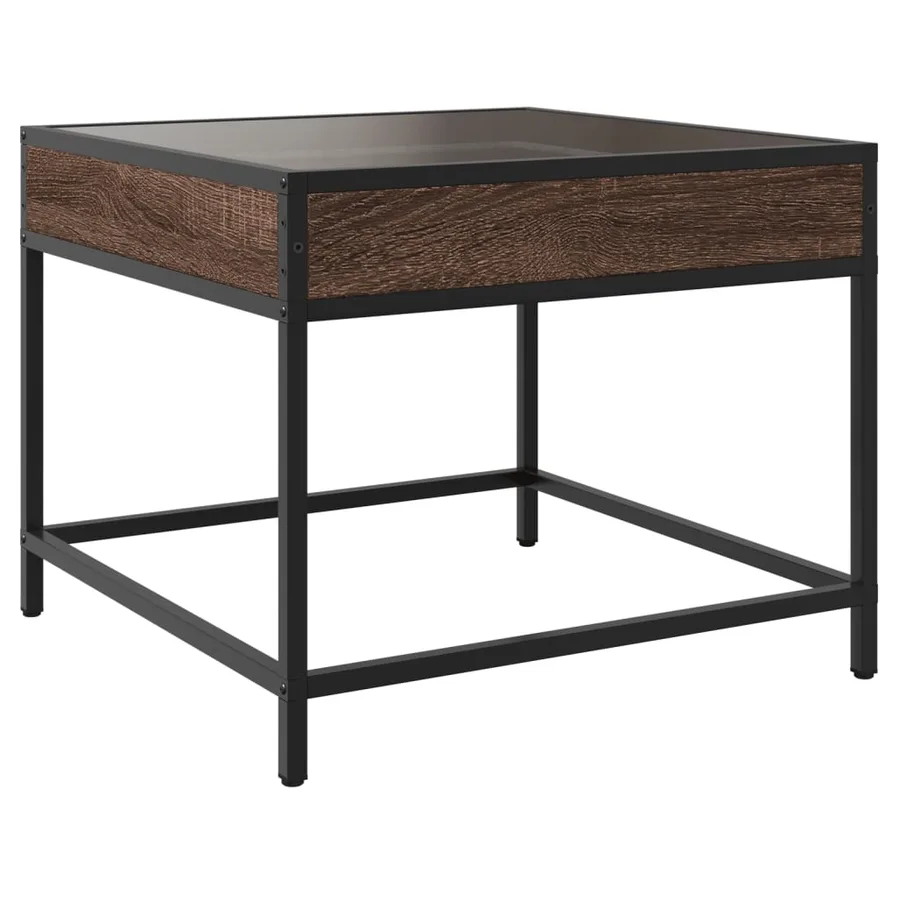Table basse avec LED Infinity chêne marron 50x50x41 cm - 8