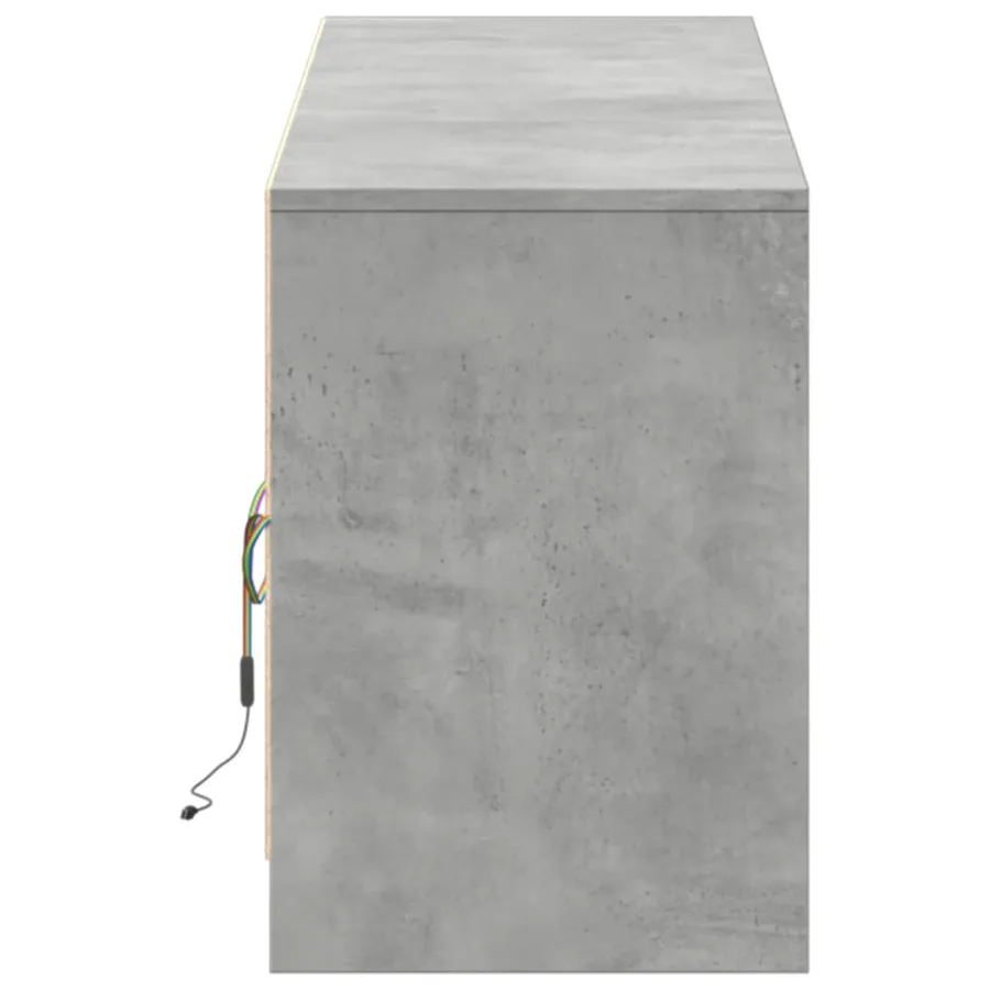 Meuble TV avec LED gris béton 180x34x50 cm bois d'ingénierie - 9