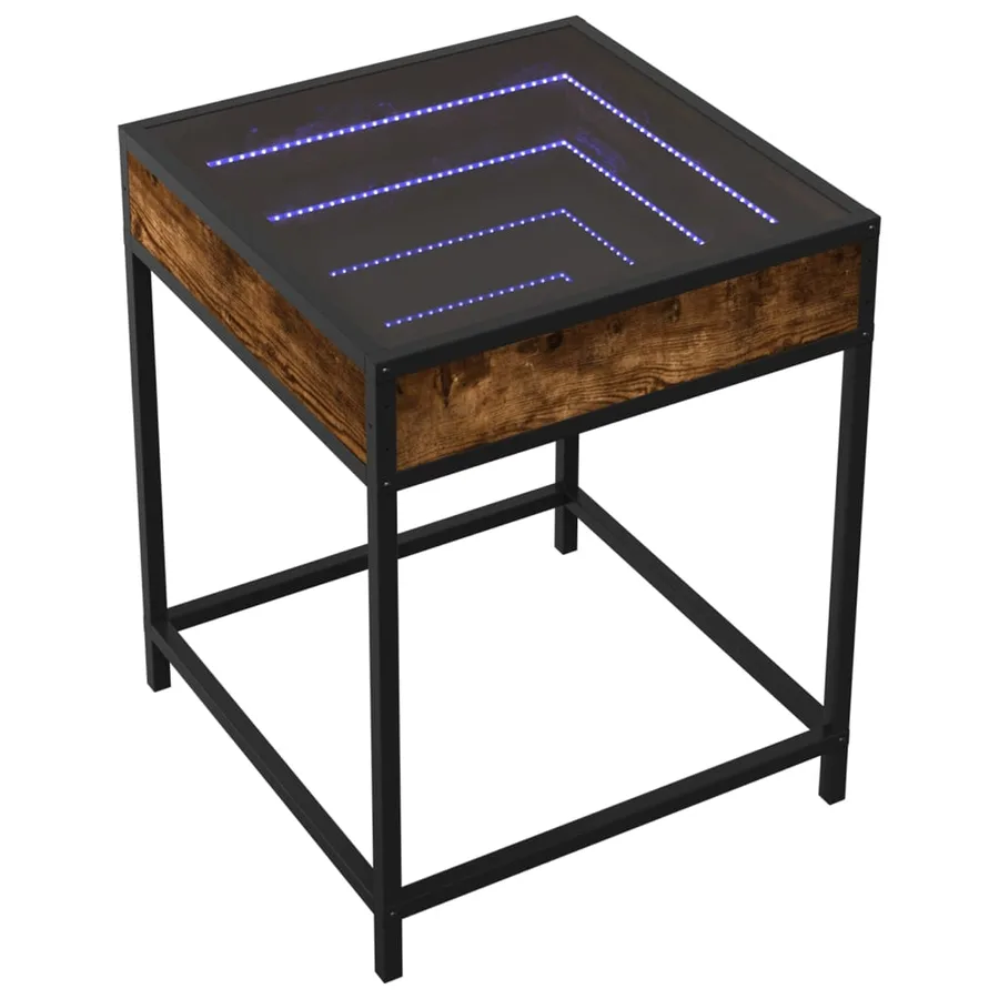 Table basse avec LED Infinity chêne fumé 40x40x51 cm - 3