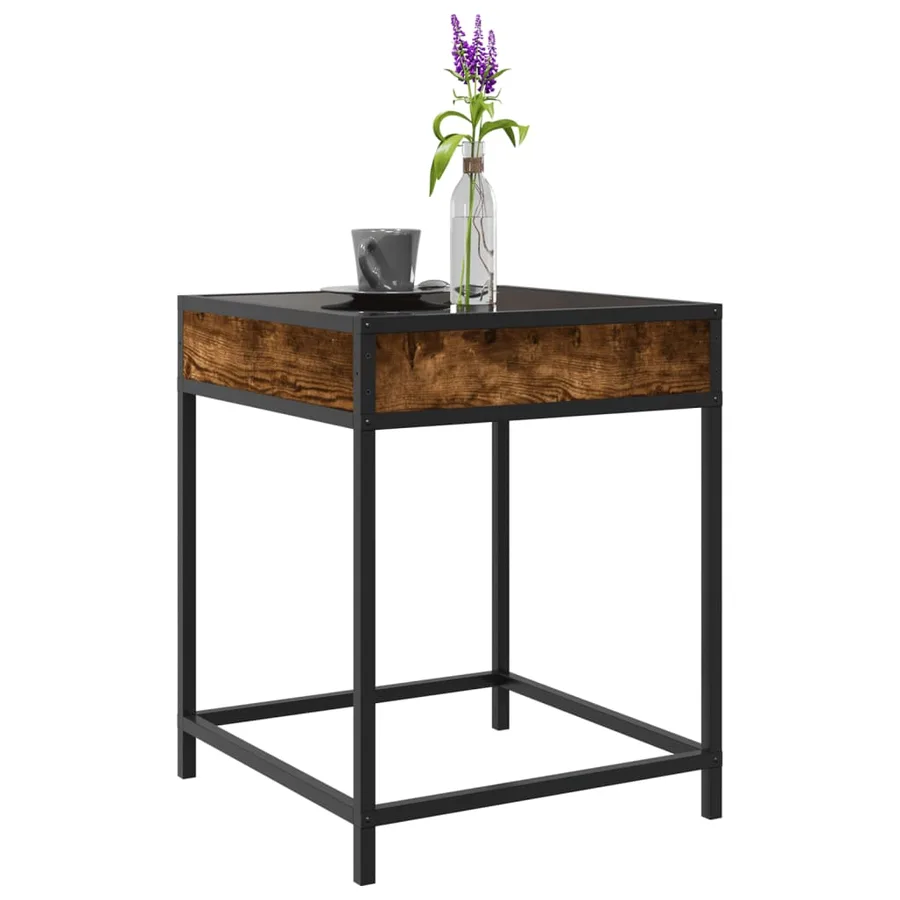 Table basse avec LED Infinity chêne fumé 40x40x51 cm - 5