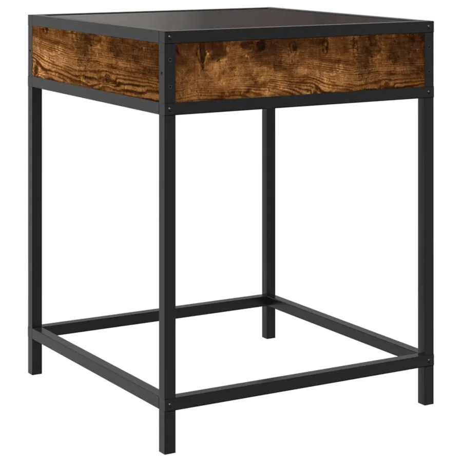 Table basse avec LED Infinity chêne fumé 40x40x51 cm - 8