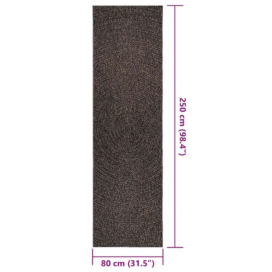 Tapis ZIZUR 80x250 cm aspect de jute intérieur extérieur - 9