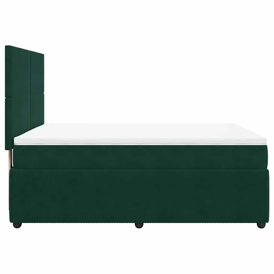 Sommier à lattes de lit et matelas Vert foncé 140x190cm Velours - 7