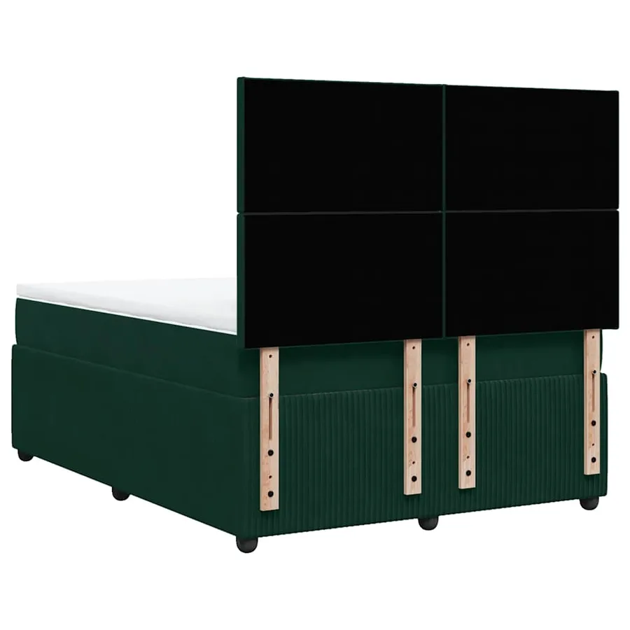 Sommier à lattes de lit et matelas Vert foncé 140x190cm Velours - 8