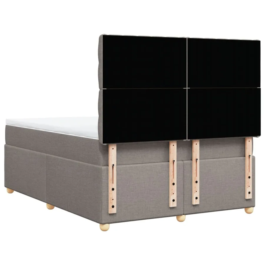 Sommier à lattes de lit avec matelas Taupe 160x200 cm Tissu - 8