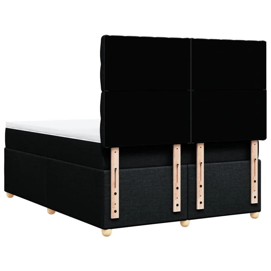 Sommier à lattes de lit avec matelas Noir 140x190 cm Tissu - 8