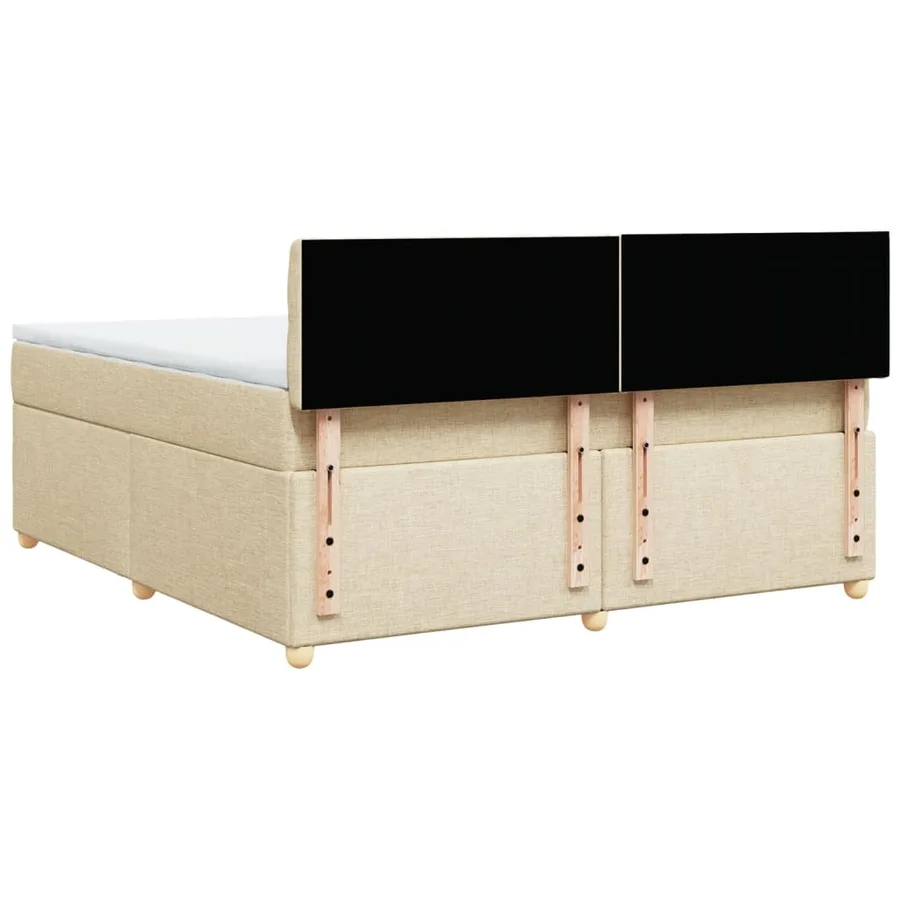 Sommier à lattes de lit avec matelas Crème 180x200 cm Tissu - 6
