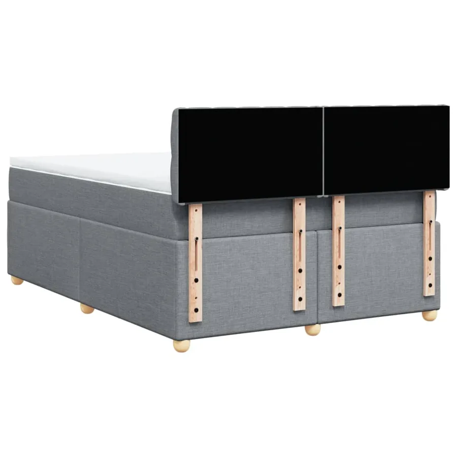 Sommier à lattes de lit avec matelas Gris clair 160x200cm Tissu - 6