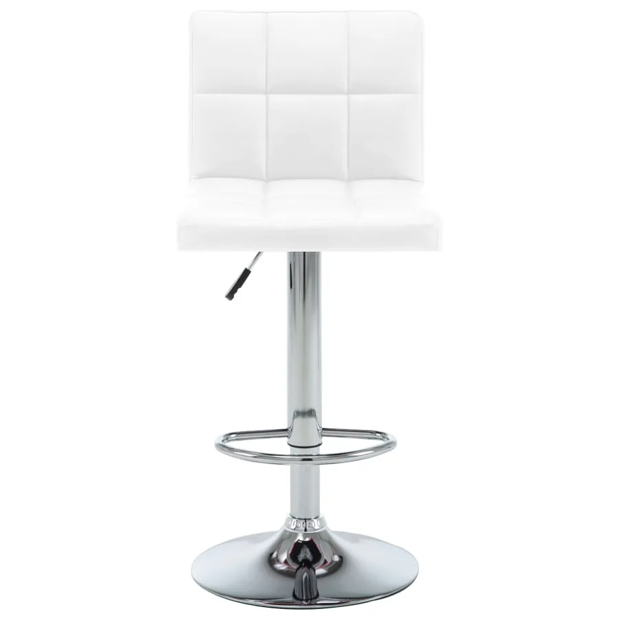 Tabourets de bar lot de 2 blanc similicuir - 3