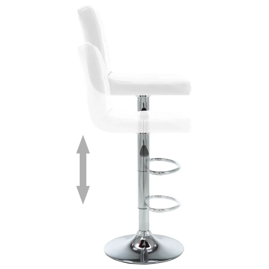Tabourets de bar lot de 2 blanc similicuir - 4