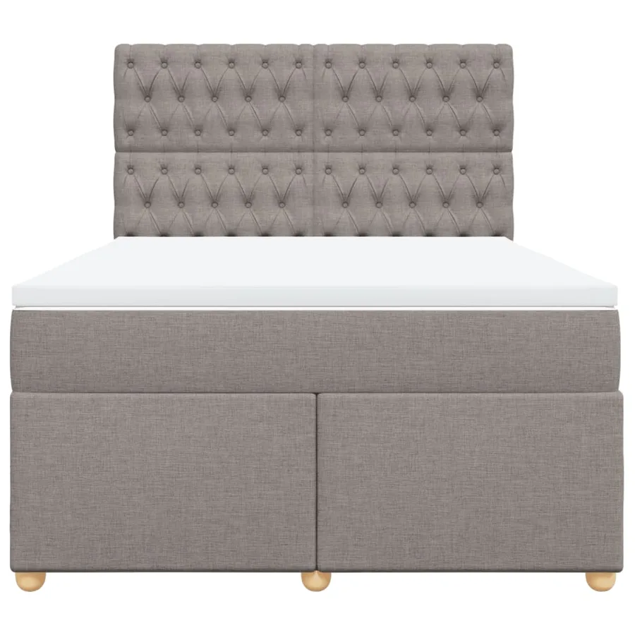 Sommier à lattes de lit avec matelas Taupe 140x200 cm Tissu - 6