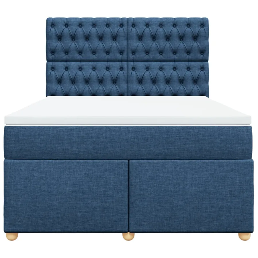Sommier à lattes de lit avec matelas Bleu 140x200 cm Tissu - 6