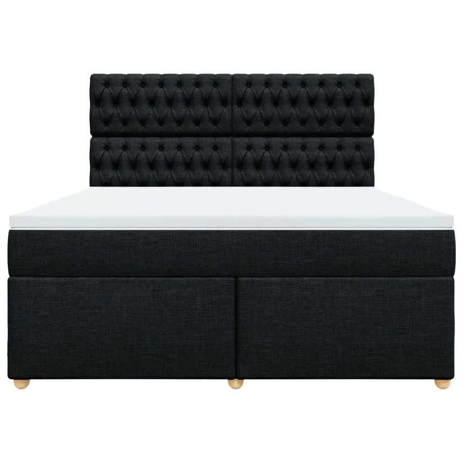Sommier à lattes de lit avec matelas Noir 180x200 cm Tissu - 4