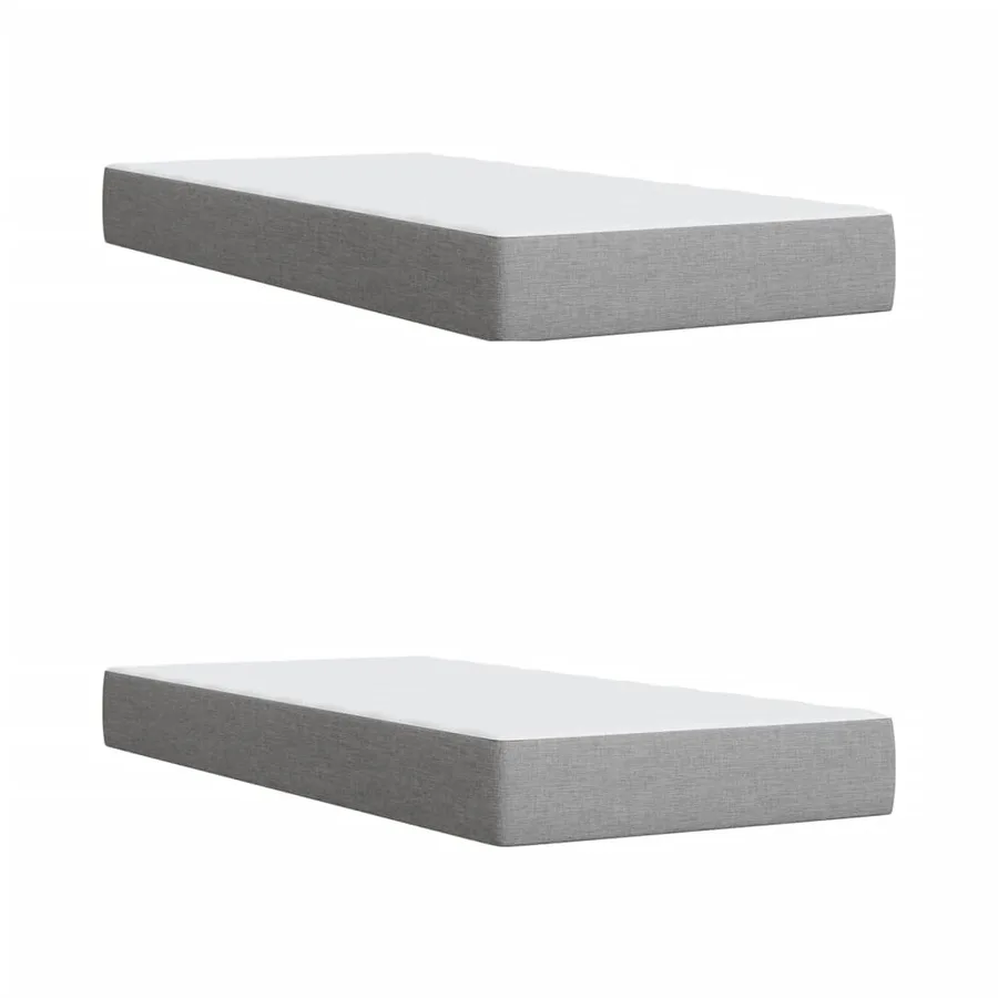 Sommier à lattes de lit avec matelas Gris clair 200x200cm Tissu - 11