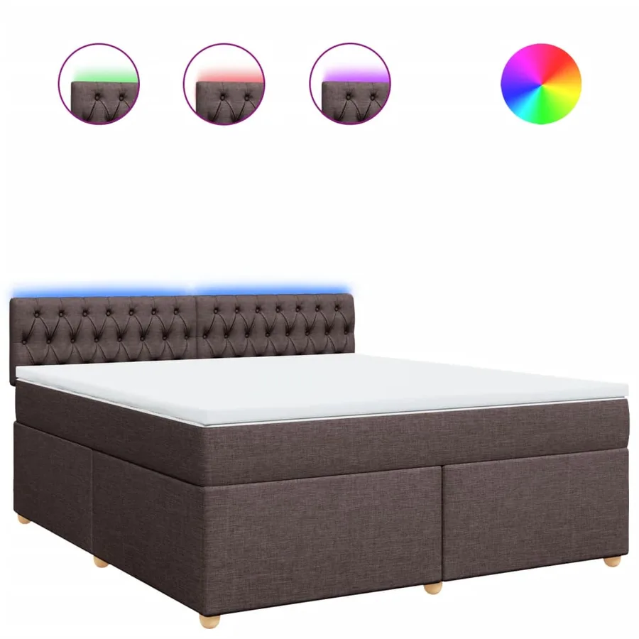 Sommier à lattes de lit avec matelas Marron foncé 180x200 cm - 2
