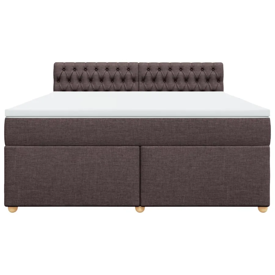 Sommier à lattes de lit avec matelas Marron foncé 180x200 cm - 6
