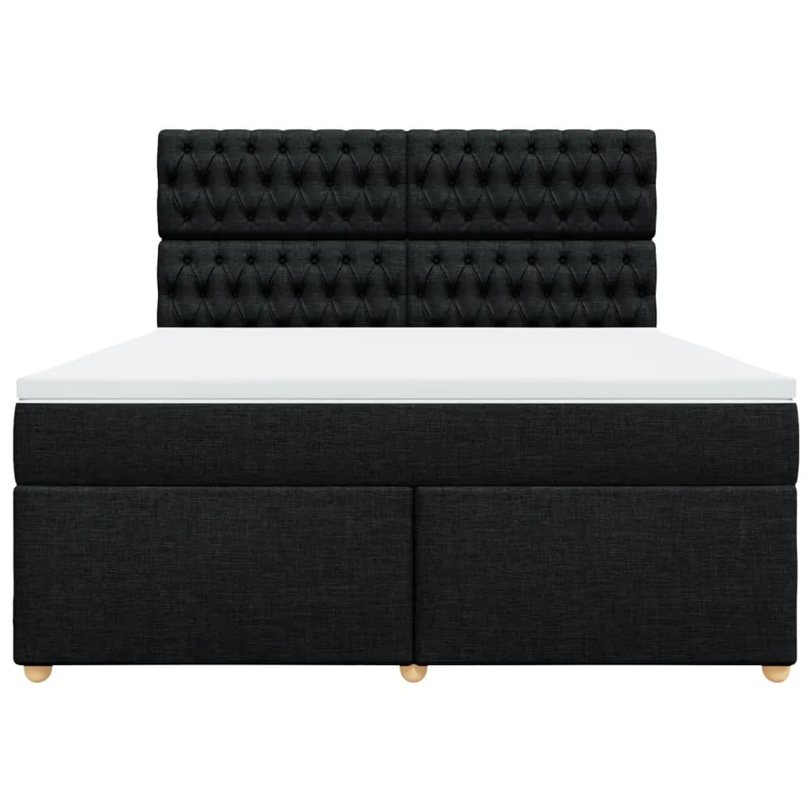 Sommier à lattes de lit avec matelas Noir 180x200 cm Tissu - 6