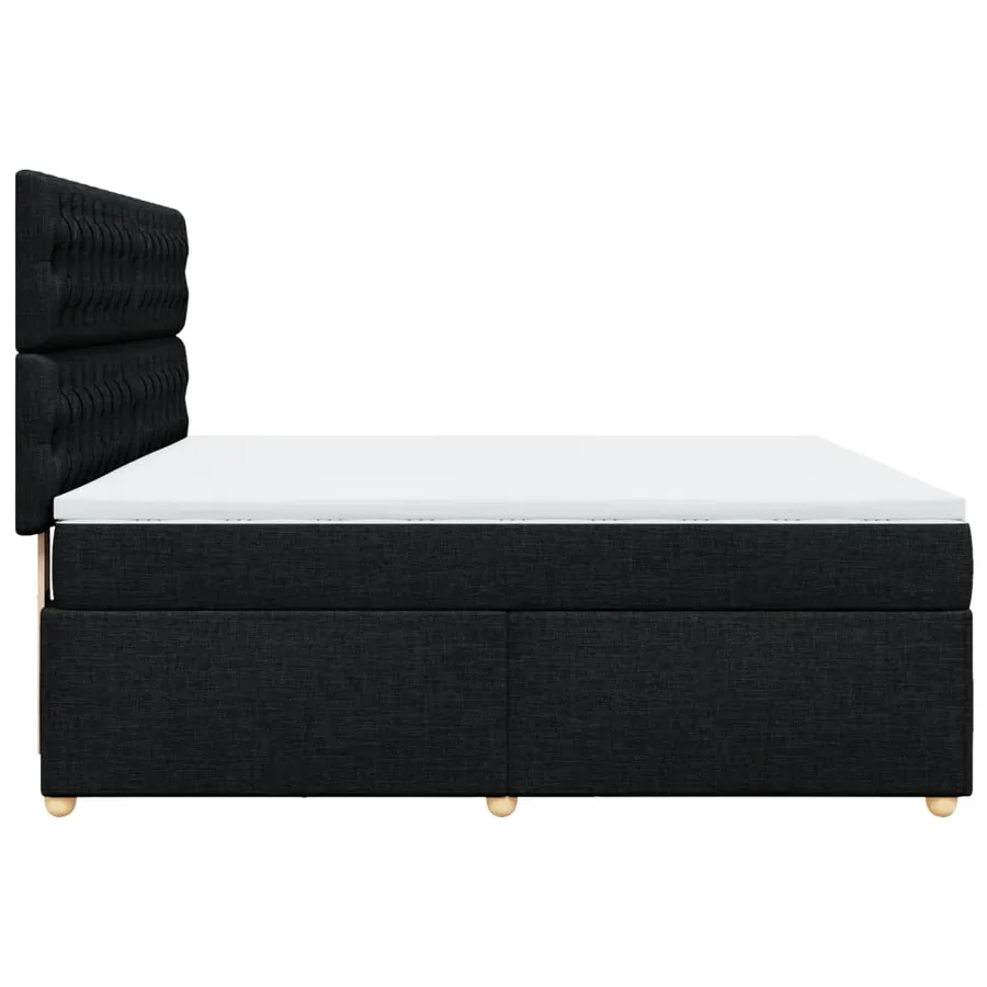 Sommier à lattes de lit avec matelas Noir 180x200 cm Tissu - 7