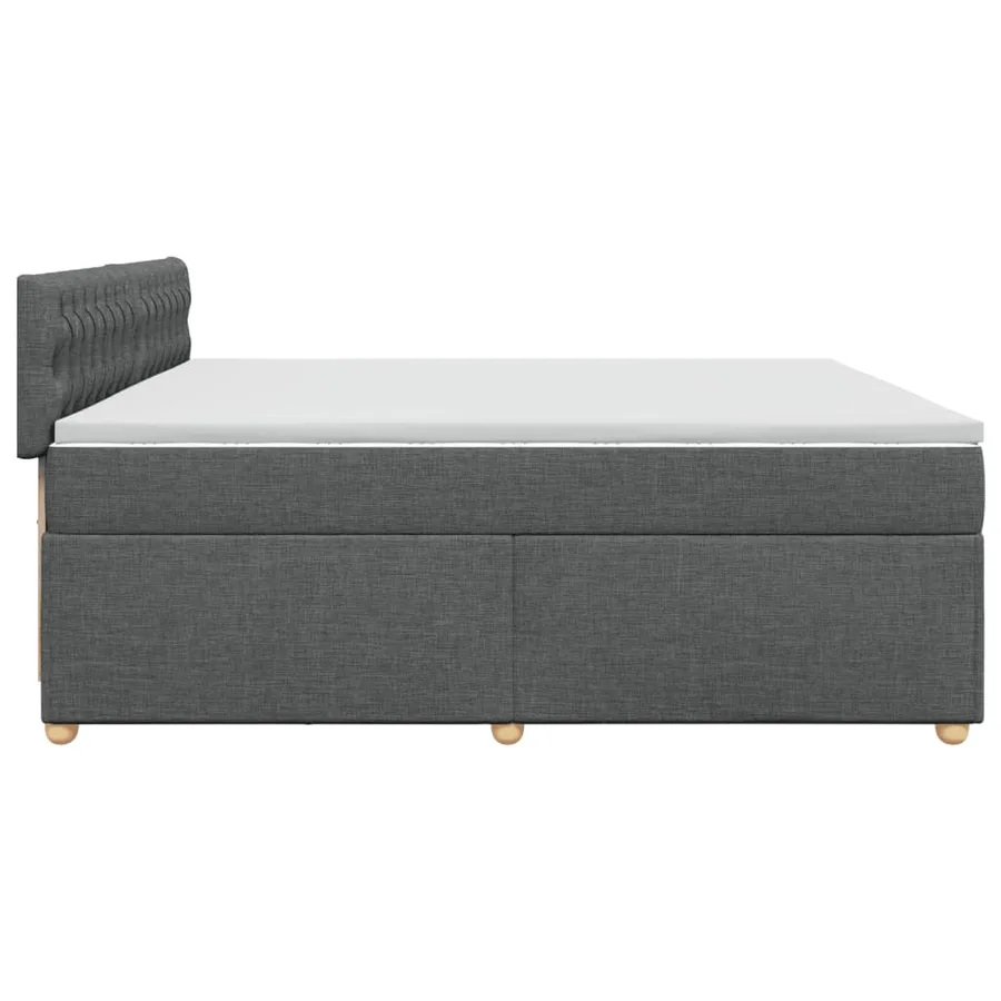 Sommier à lattes de lit avec matelas Gris foncé 200x200cm Tissu - 7