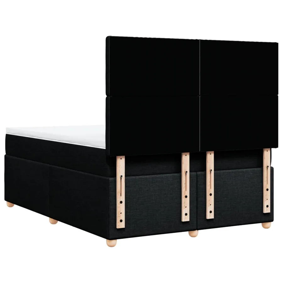 Sommier à lattes de lit avec matelas Noir 140x190 cm Tissu - 6