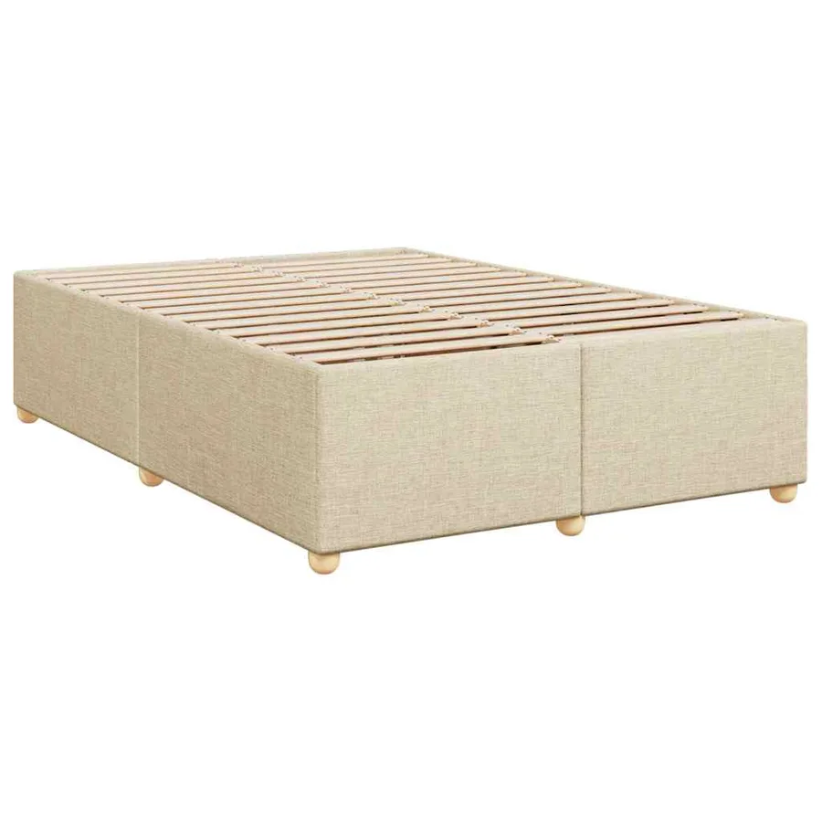 Sommier à lattes de lit avec matelas Crème 140x190 cm Tissu - 9