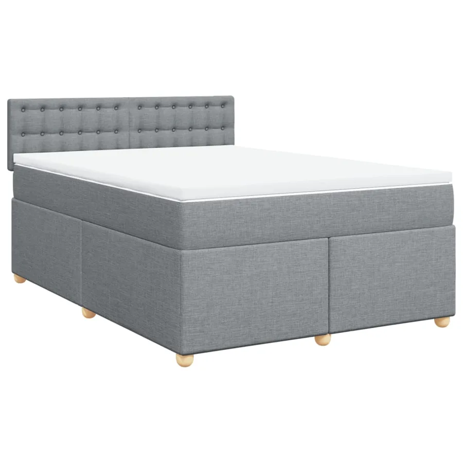 Sommier à lattes de lit avec matelas Gris clair 140x200cm Tissu - 3