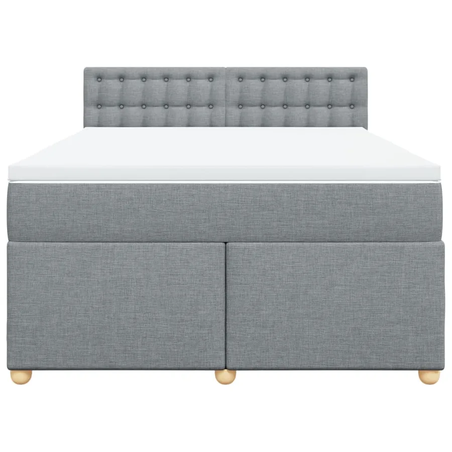 Sommier à lattes de lit avec matelas Gris clair 140x200cm Tissu - 6