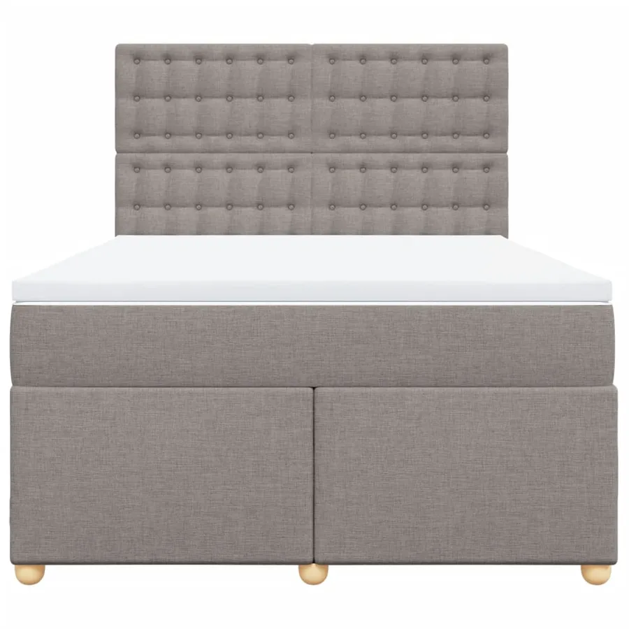 Sommier à lattes de lit avec matelas Taupe 140x200 cm Tissu - 4