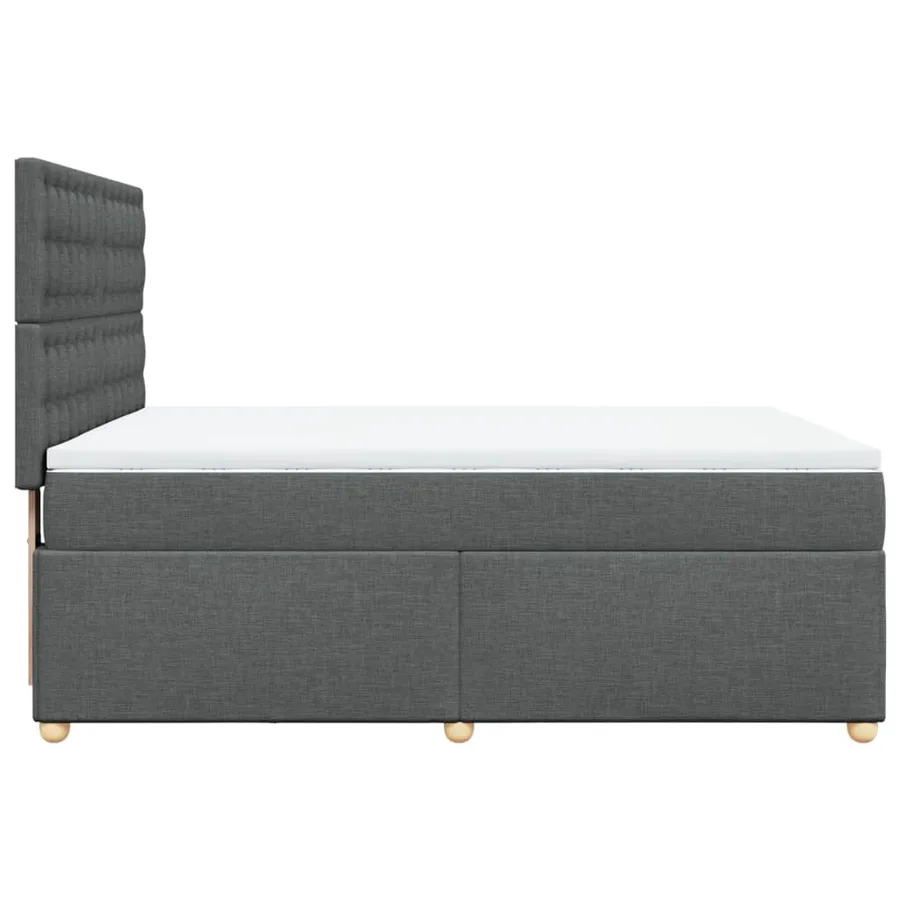 Sommier à lattes de lit avec matelas Gris foncé 140x190cm Tissu - 7