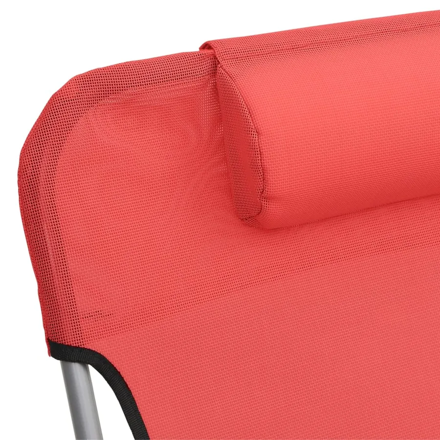 Chaises longues pliables lot de 2 noir textilène et acier - 117