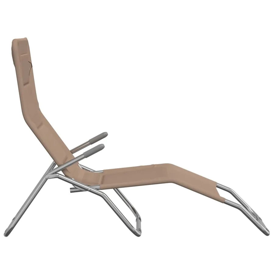 Chaises longues pliables lot de 2 noir textilène et acier - 17