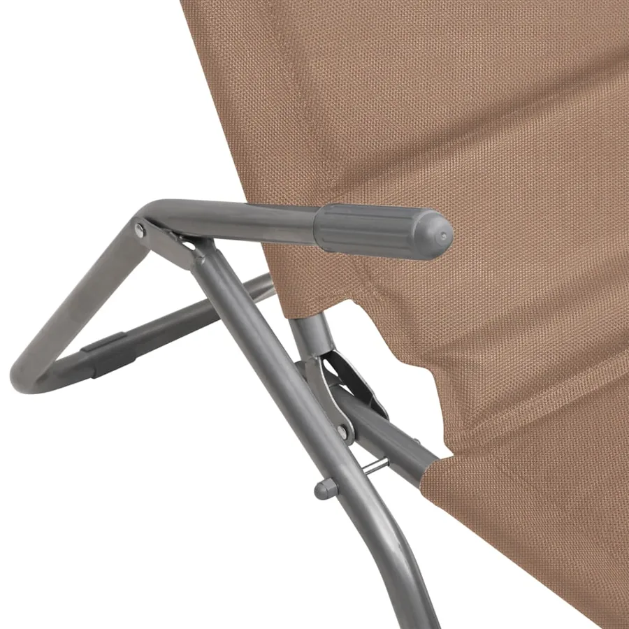Chaises longues pliables lot de 2 noir textilène et acier - 22