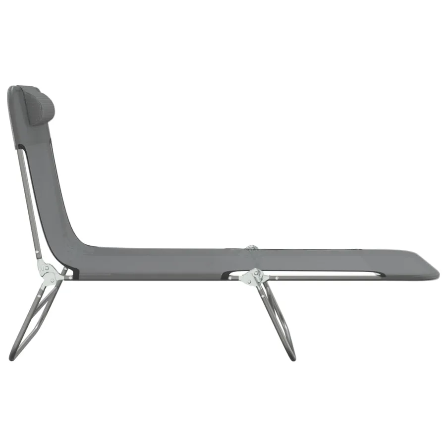 Chaises longues pliables lot de 2 noir textilène et acier - 29